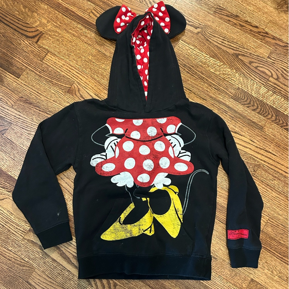 Kids Black and Red Minnie Mouse Hoodie